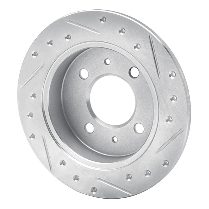 R1 Concepts R1 92-96 Dodge COLT Rear Left Drilled & Slotted Silver Brake Rotor