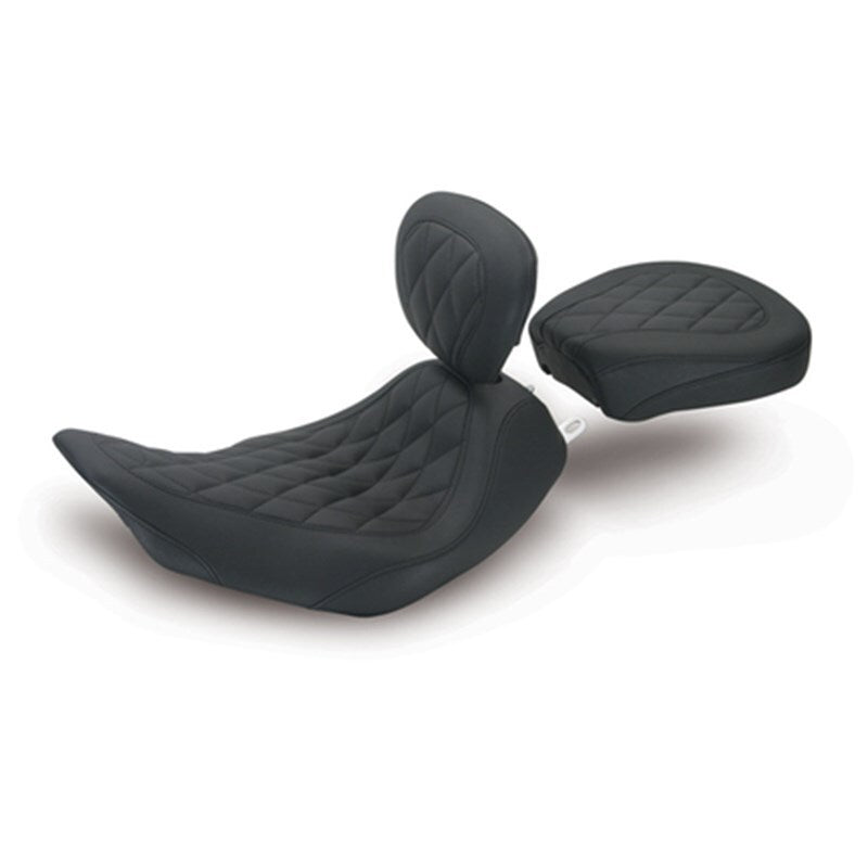 Mustang Motorcycle Mustang 97-07 Harley Rd King,06-07 Str Glide,00-05 Eagle Wide Tripper Solo Seat Dr Back Diam - Black