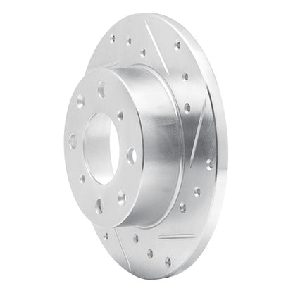 R1 Concepts R1 79-83 Honda Civic Sedan Front Right Drilled & Slotted Silver Brake Rotor