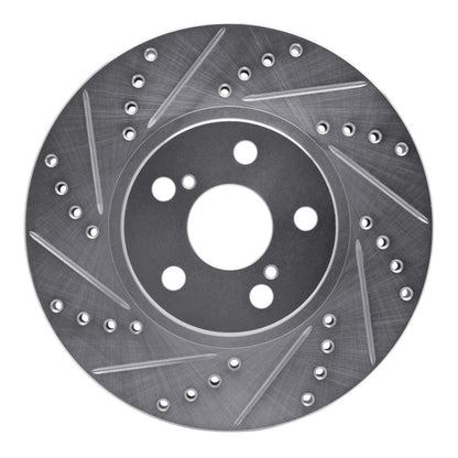 R1 Concepts R1 00-10 Pontiac Vibe Front Left Drilled & Slotted Silver Brake Rotor