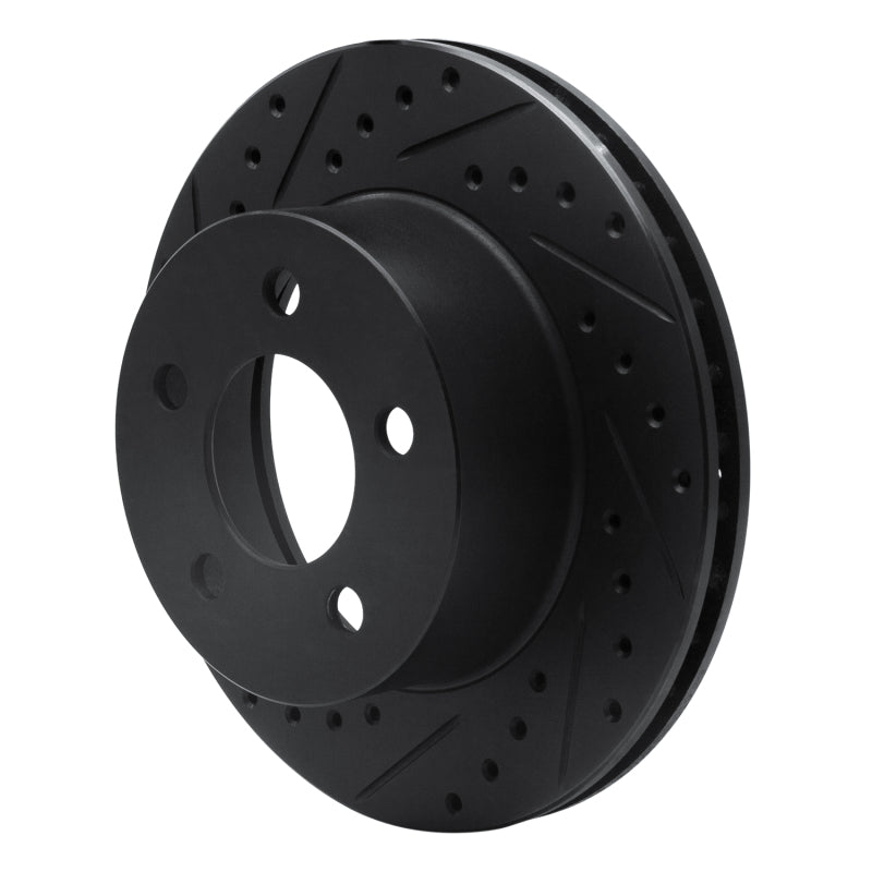 R1 Concepts R1 90-99 Jeep Cherokee Front Left Drilled & Slotted Black Brake Rotor