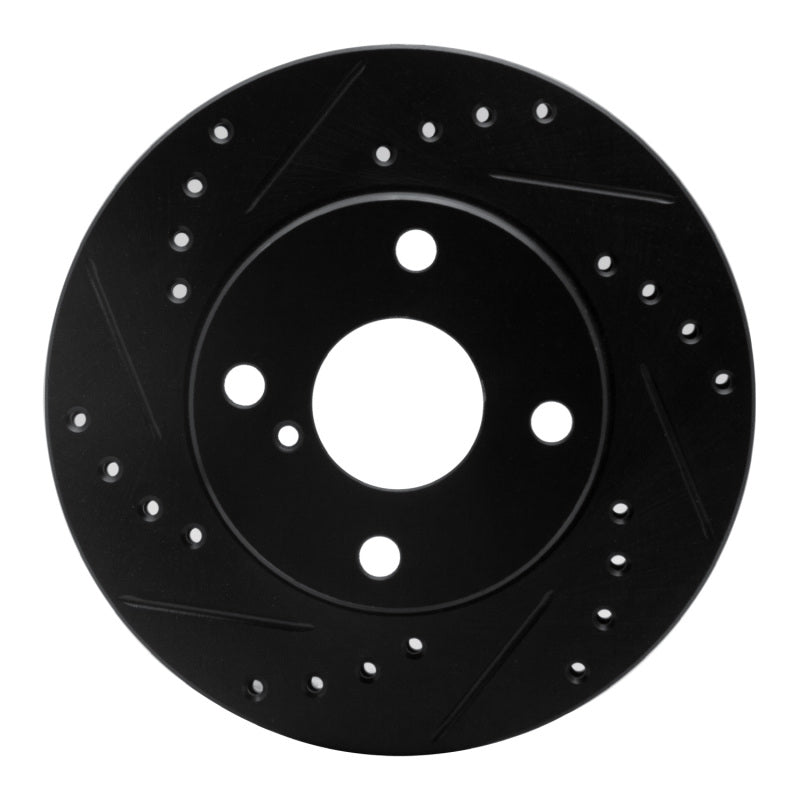 R1 Concepts R1 90-93 Mazda Miata Front Left Drilled & Slotted Black Brake Rotor