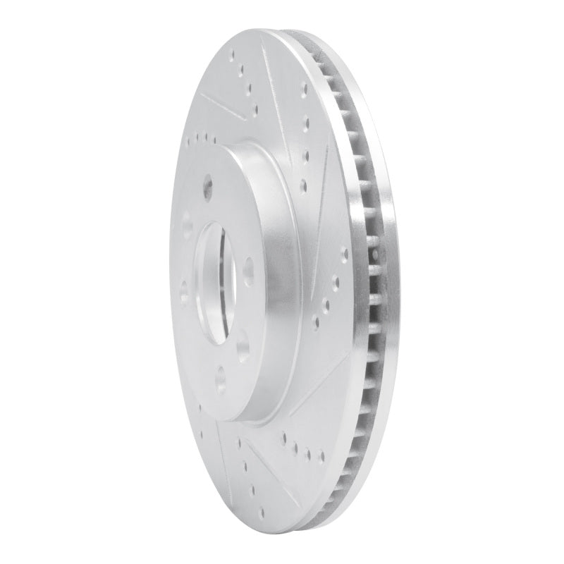 R1 Concepts R1 88-98 Saab 9000 Front Right Drilled & Slotted Silver Brake Rotor