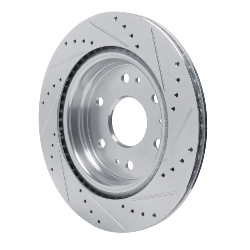 R1 Concepts R1 23-25 Chevrolet Colorado Rear Left Drilled & Slotted Silver Brake Rotor