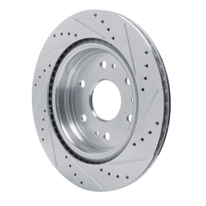 R1 Concepts R1 23-25 Chevrolet Colorado Rear Left Drilled & Slotted Silver Brake Rotor