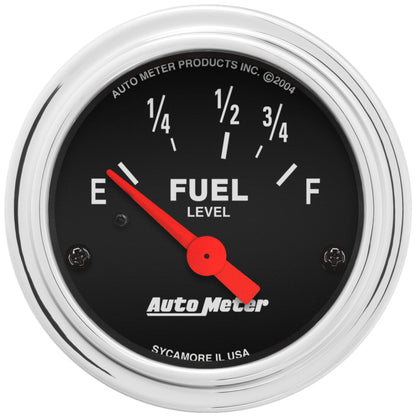 Autometer Traditional Chrome 52mm Short Sweep Electrical Fuel Level Gauge