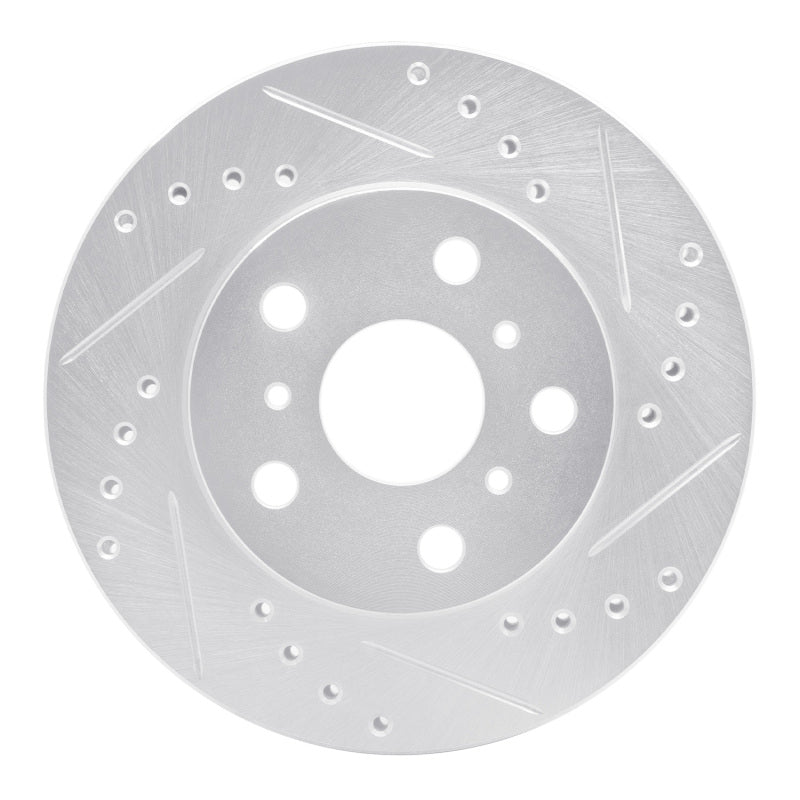 R1 Concepts R1 83-86 Toyota Camry Front Right Drilled & Slotted Silver Brake Rotor