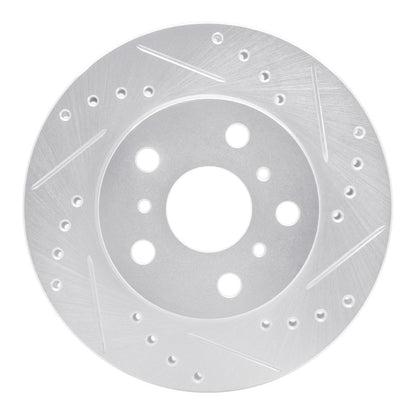 R1 Concepts R1 83-86 Toyota Camry Front Right Drilled & Slotted Silver Brake Rotor