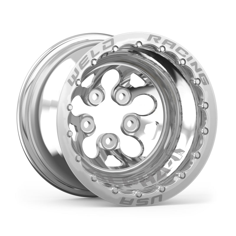Weld Alpha-1 15x12 / 5x4.5 BP / 3in BS Polished Wheel - Polished Double Beadlock MT