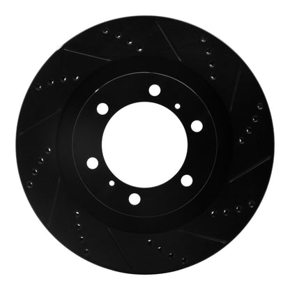R1 Concepts R1 10-24 Lexus GX460 Front Right Drilled & Slotted Black Brake Rotor