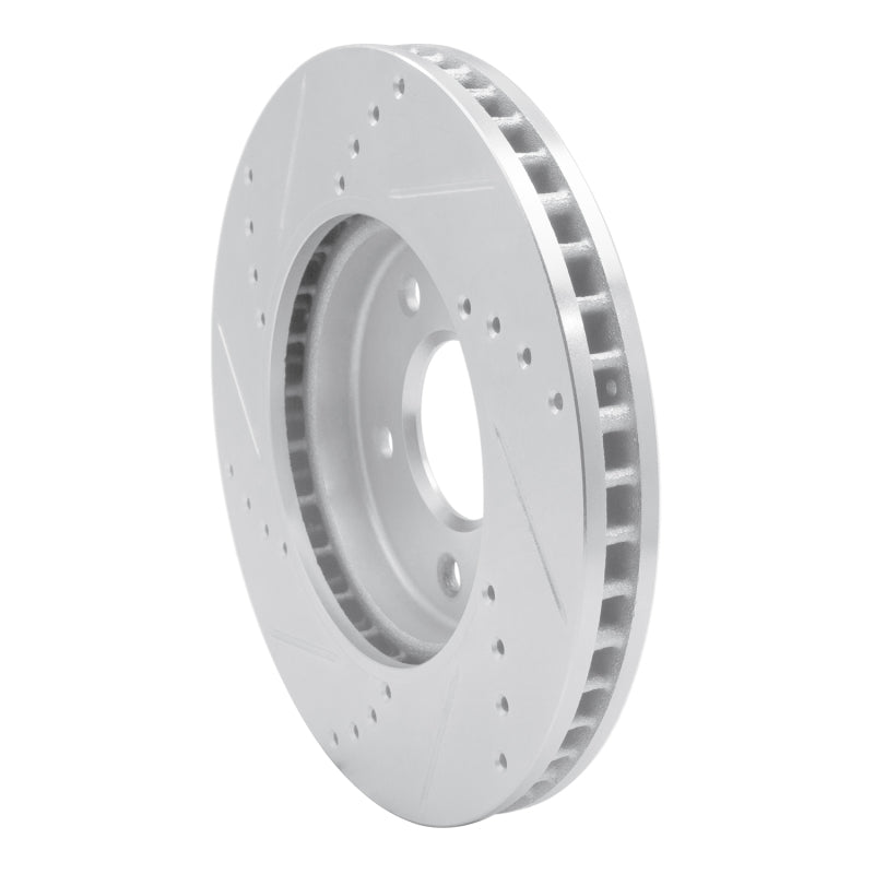 R1 Concepts R1 11-25 Chevrolet City Express Front Right Drilled & Slotted Silver Brake Rotor