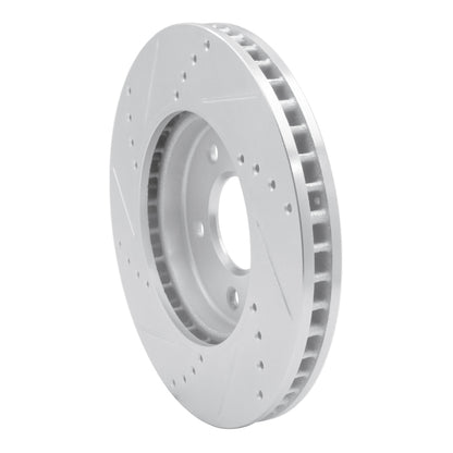 R1 Concepts R1 11-25 Chevrolet City Express Front Right Drilled & Slotted Silver Brake Rotor