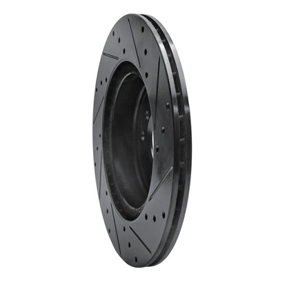 R1 Concepts R1 11-16 BMW Z4 Rear Left Drilled & Slotted Black Brake Rotor