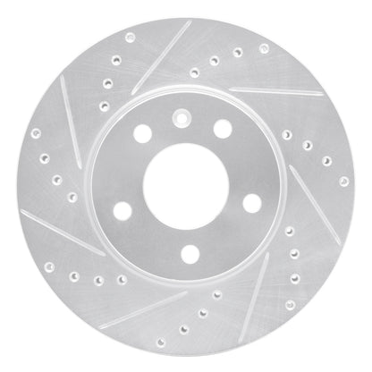 R1 Concepts R1 13-25 Cadillac ATS Front Left Drilled & Slotted Silver Brake Rotor