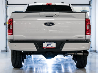 AWE Tuning AWE 21+ Ford F150 Dual Side Exit Cat-Back Exhaust - 4.5in Diamond Black Tips *For Stock Y-Pipe Only