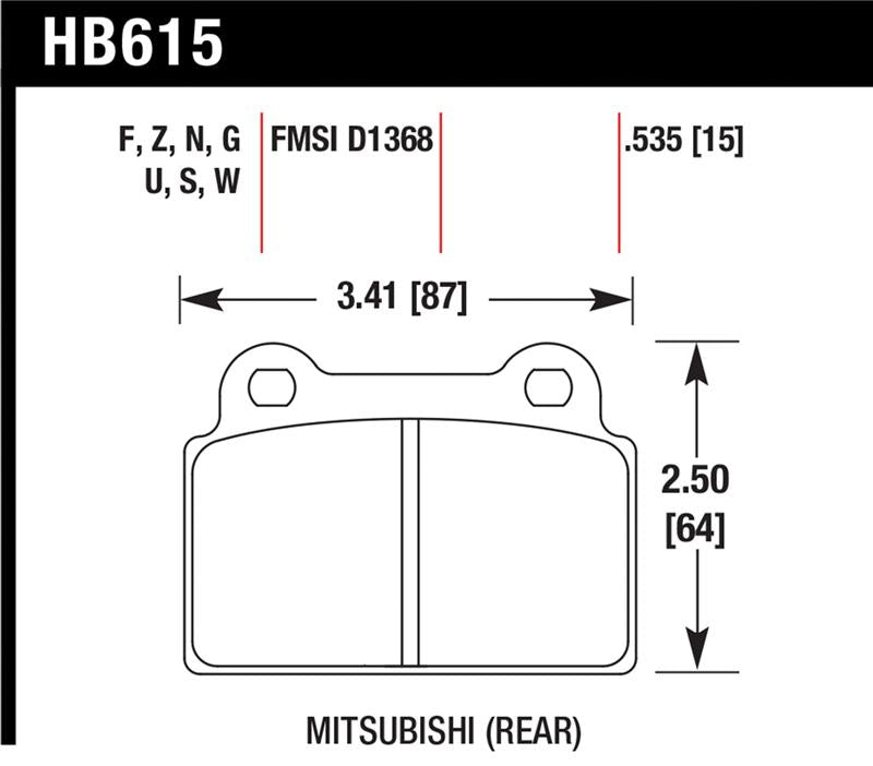 Hawk Performance Hawk EVO X HP+ Street Rear Brake Pads