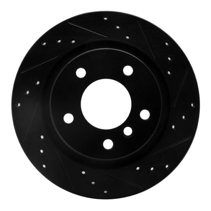R1 Concepts R1 99-06 BMW 325I (USA/Canada) Rear Right Drilled & Slotted Black Brake Rotor