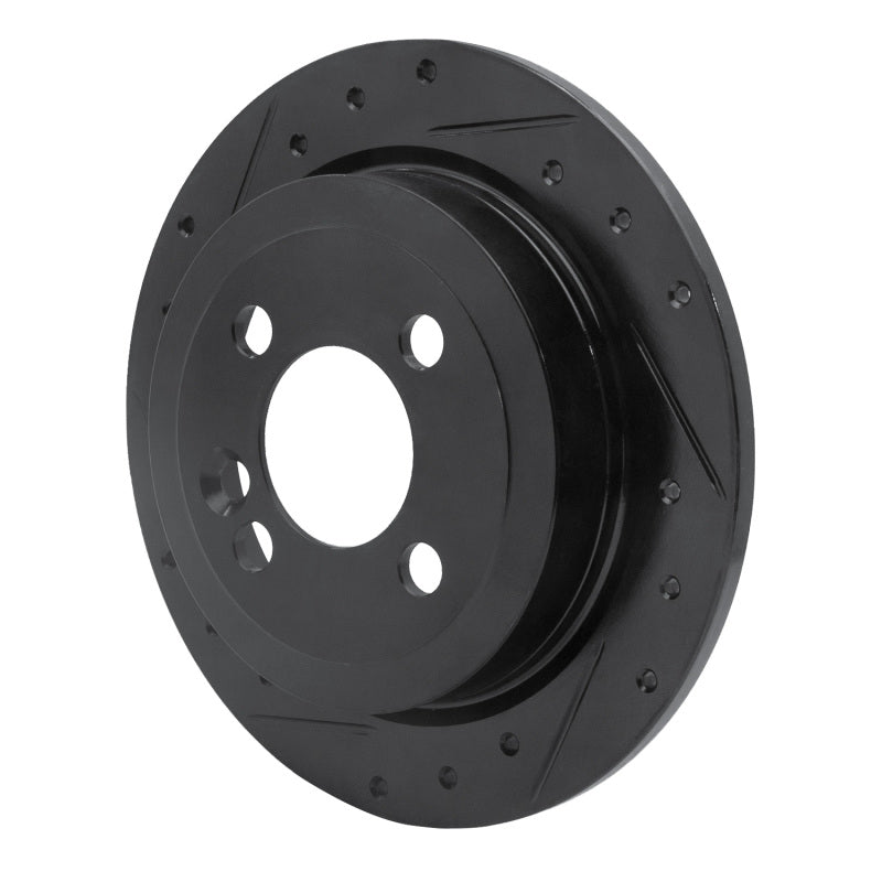 R1 Concepts R1 02-15 Mini Cooper (Excl Clubman) Rear Left Drilled & Slotted Black Brake Rotor