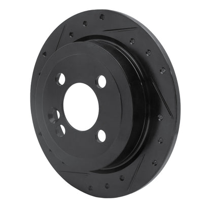 R1 Concepts R1 02-15 Mini Cooper (Excl Clubman) Rear Left Drilled & Slotted Black Brake Rotor