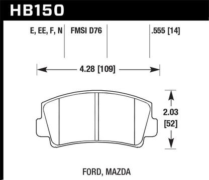 Hawk Performance Hawk 79-84 Mazda B2000 / 70-74 RX-2 / 74-78 RX-4 / 79-85 RX-7 Blue 9012 Front Race Brake Pads
