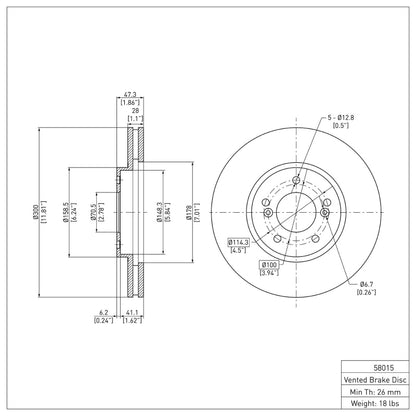 DFC 99-04 Acura RL Front Brake Rotor