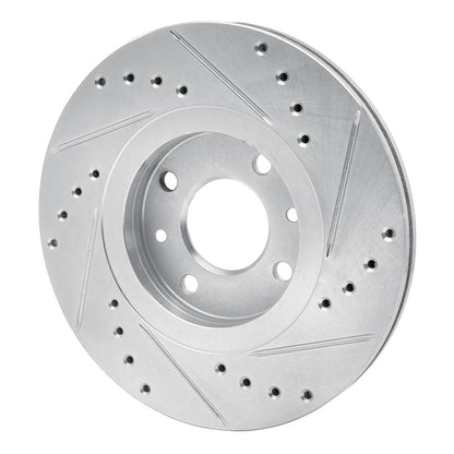 R1 Concepts R1 88-89 Eagle Medallion Front Left Drilled & Slotted Silver Brake Rotor