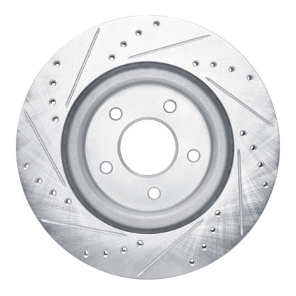 R1 Concepts R1 19-24 Infiniti QX50 Rear Right Drilled & Slotted Silver Brake Rotor