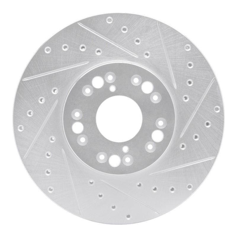 R1 Concepts R1 92-10 Lexus IS300 Front Right Drilled & Slotted Silver Brake Rotor