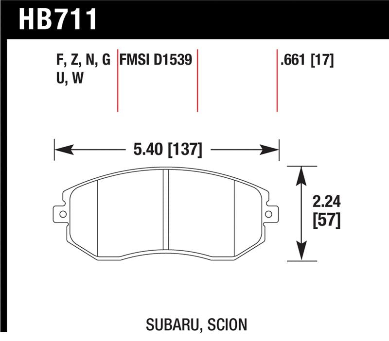 Hawk Performance Hawk 13 Subaru BRZ / 13 Scion FR-S HP Plus Front Street Brake Pads
