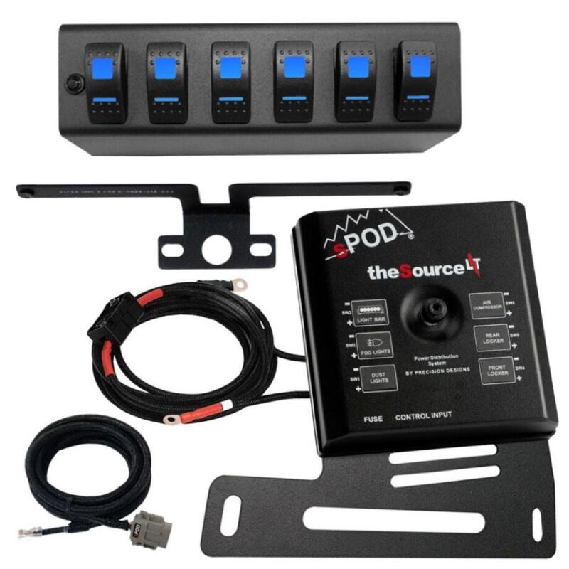 sPOD 07-08 Jeep Wrangler JK SourceLT w/Green LED Switch Panel