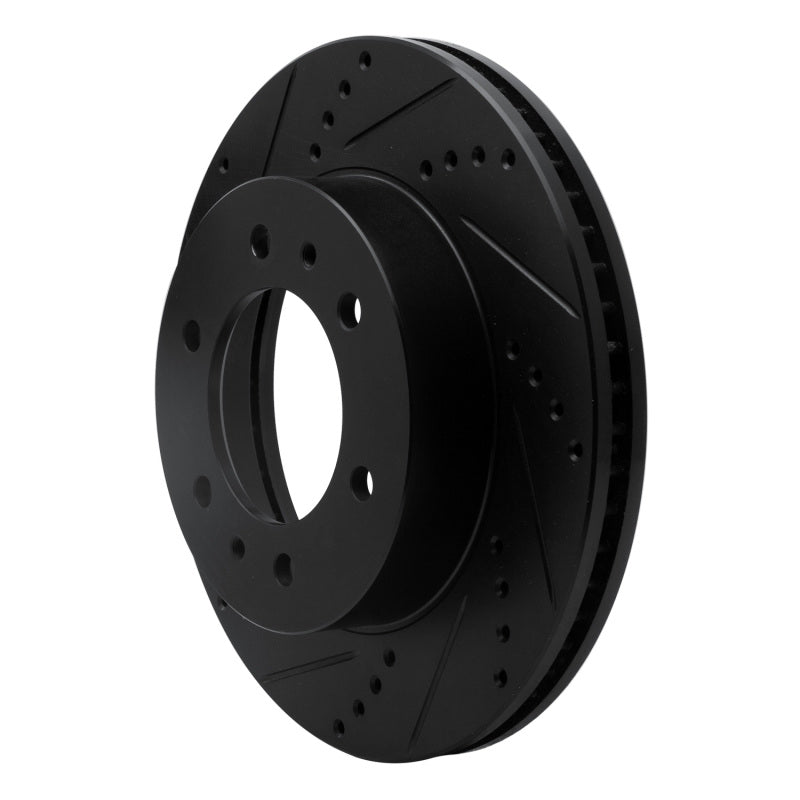 R1 Concepts R1 06-10 Hummer H3T Front Left Drilled & Slotted Black Brake Rotor
