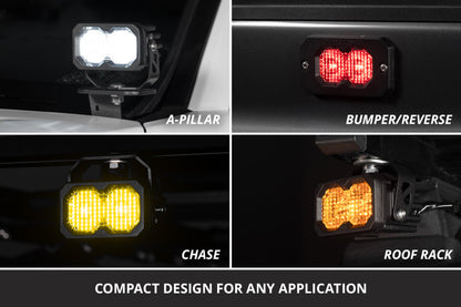 Diode Dynamics C2 2.0 SAE/DOT White Pro Standard LED Pod (Pair)