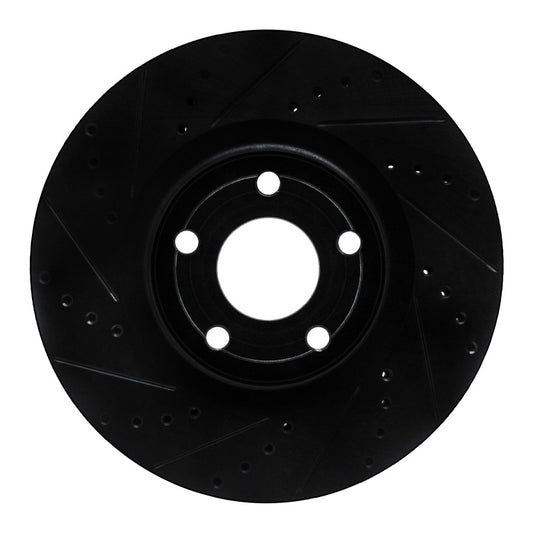 R1 Concepts R1 20-25 Ford BRONCO Sport Front Left Drilled & Slotted Black Brake Rotor