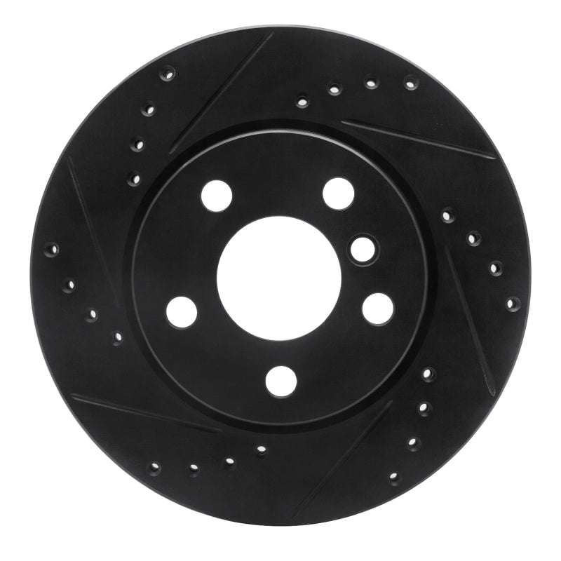 R1 Concepts R1 14-24 Mini Cooper (Excl Clubman) Front Left Drilled & Slotted Black Brake Rotor