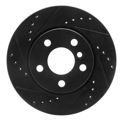 R1 Concepts R1 14-24 Mini Cooper (Excl Clubman) Front Left Drilled & Slotted Black Brake Rotor