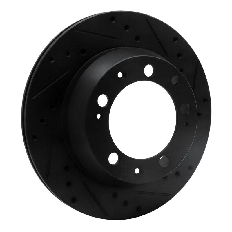 R1 Concepts R1 77-88 Porsche 924 Rear Right Drilled & Slotted Black Brake Rotor
