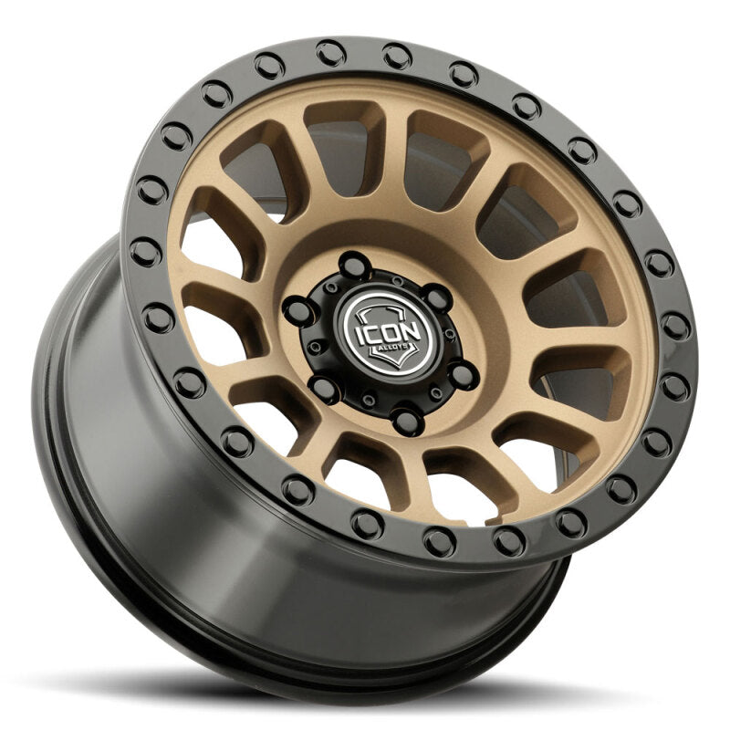 ICON Hulse 17x8.5 / 6x5.5 / 0mm / 4.75in BS Satin Bronze w/ Gloss Black Lip