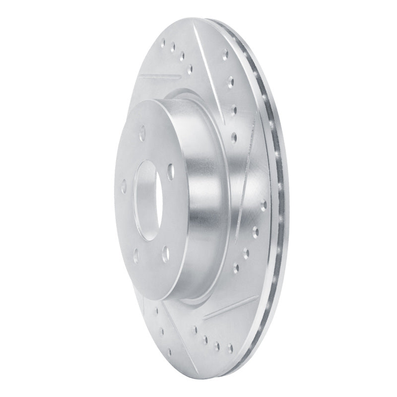 R1 Concepts R1 19-24 Infiniti QX50 Rear Right Drilled & Slotted Silver Brake Rotor