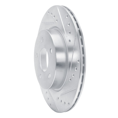 R1 Concepts R1 19-24 Infiniti QX50 Rear Right Drilled & Slotted Silver Brake Rotor
