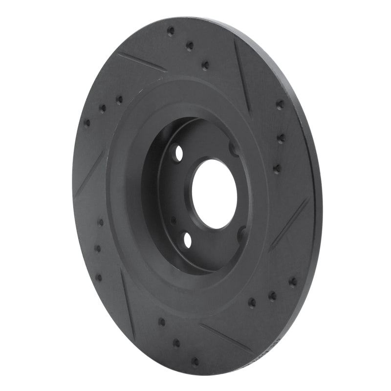 R1 Concepts R1 2016-2025 Fiat 124 Spider Rear Left Drilled & Slotted Black Brake Rotor