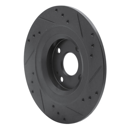 R1 Concepts R1 2016-2025 Fiat 124 Spider Rear Left Drilled & Slotted Black Brake Rotor
