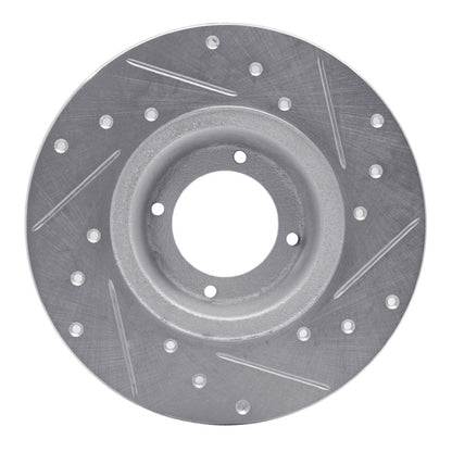 R1 Concepts R1 75-80 Triumph TR7 Front Left Drilled & Slotted Silver Brake Rotor