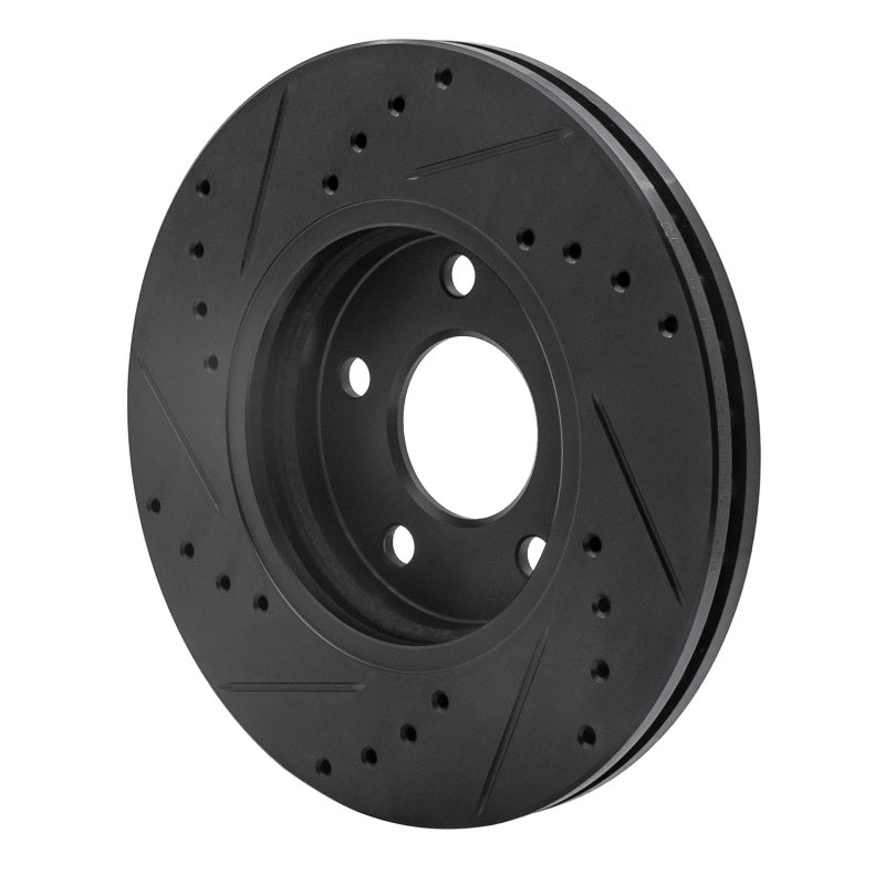 R1 Concepts R1 04-08 Chevrolet Malibu Front Right Drilled & Slotted Black Brake Rotor