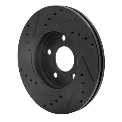 R1 Concepts R1 04-08 Chevrolet Malibu Front Right Drilled & Slotted Black Brake Rotor