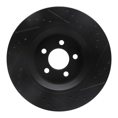 R1 Concepts R1 11-12 Jeep Liberty Front Left Drilled & Slotted Black Brake Rotor