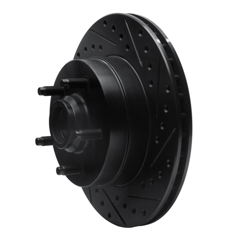 R1 Concepts R1 86-92 Jeep Cherokee Front Right Drilled & Slotted Black Brake Rotor