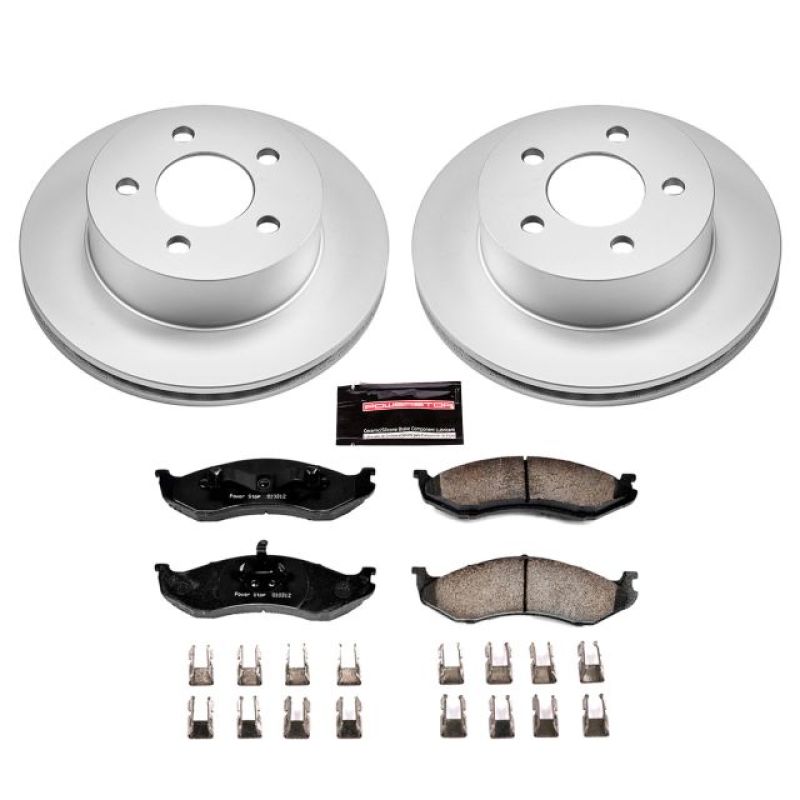 PowerStop Power Stop 99-01 Jeep Cherokee Front Z17 Evolution Geomet Coated Brake Kit