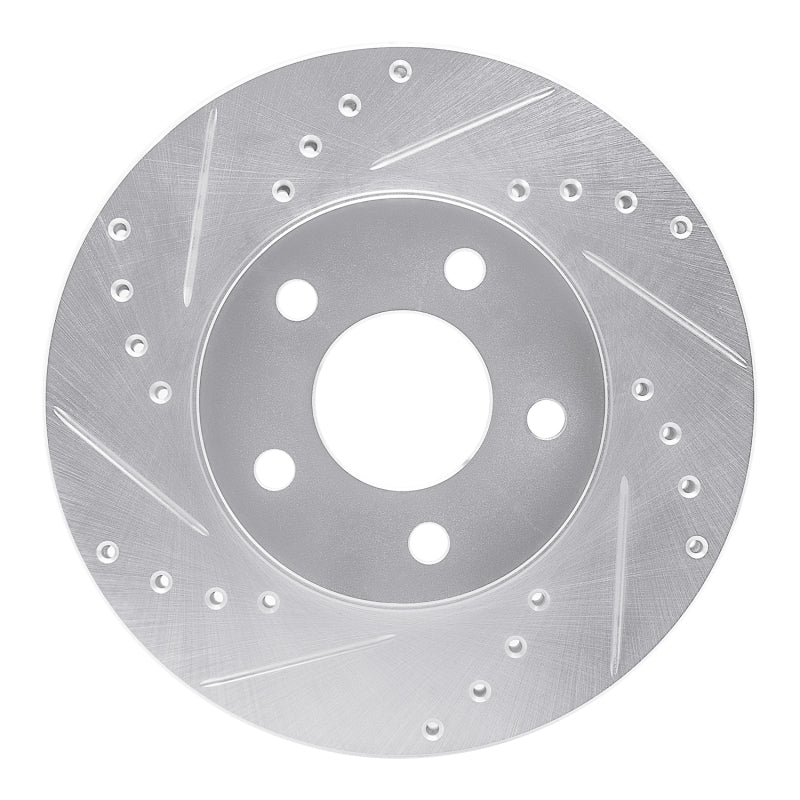 R1 Concepts R1 04-08 Chevrolet Malibu Front Left Drilled & Slotted Silver Brake Rotor
