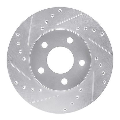 R1 Concepts R1 04-08 Chevrolet Malibu Front Left Drilled & Slotted Silver Brake Rotor