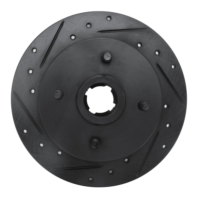 R1 Concepts R1 88-88 Nissan Maxima Rear Right Drilled & Slotted Black Brake Rotor